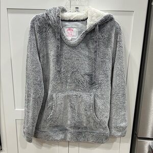 Plush Gray Hoodie for Women